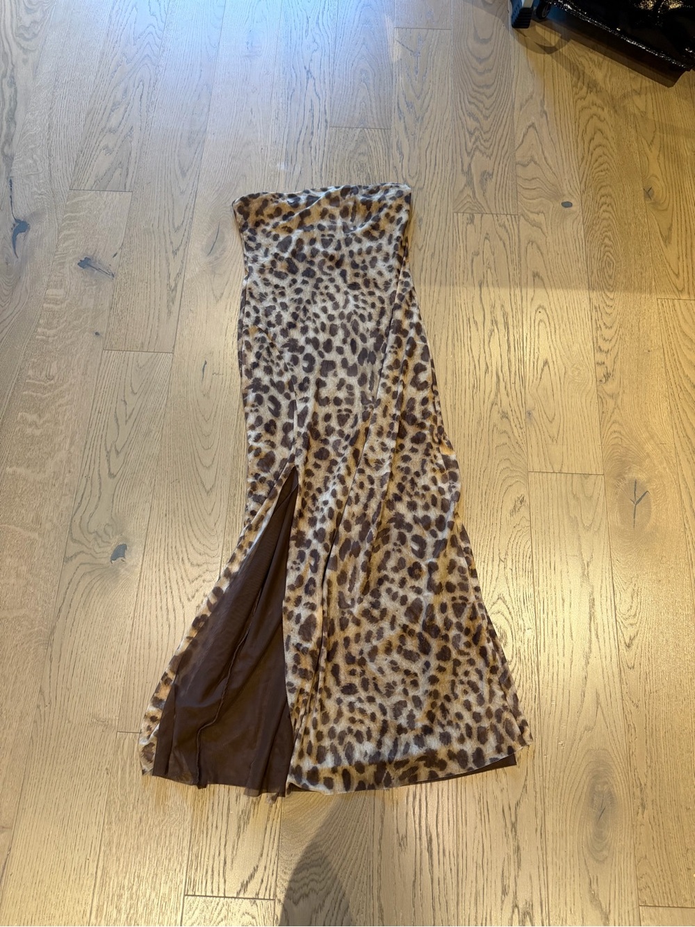 Zara Leopard-Print Strapless Maxi Dress - Brown/Cream
